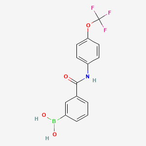 Chemical structure of (3-((4-(Trifluoromethoxy)phenyl)carbamoyl)phenyl)boronic acid