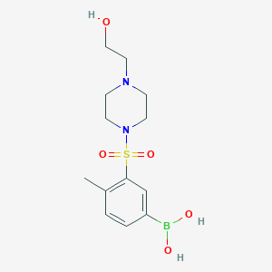 Chemical structure of (3-((4-(2-Hydroxyethyl)piperazin-1-yl) sulfonyl)-4-methylphenyl)boronic acid