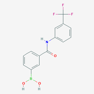 Chemical structure of (3-((3-(Trifluoromethyl)phenyl)carbamoyl)phenyl)boronic acid