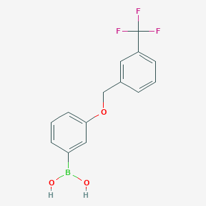 Chemical structure of (3-((3-(Trifluoromethyl)benzyl)oxy)phenyl)boronic acid