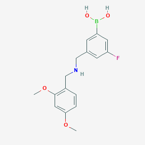 Chemical structure of (3-(((2,4-Dimethoxybenzyl)amino)methyl)-5-fluorophenyl)boronic acid