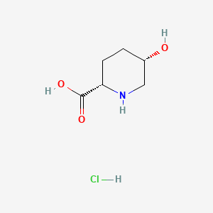 Chemical structure of (2S,5S)-5-Hydroxypiperidine-2-carboxylic acid hydrochloride