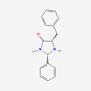 Chemical structure of (2S,5S)-5-benzyl-3-methyl-2-phenylimidazolidin-4-one