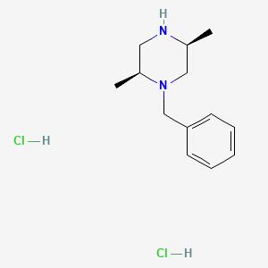 Chemical structure of (2S,5S)-1-benzyl-2,5-dimethylpiperazine dihydrochloride