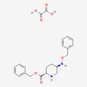 Chemical structure of (2S,5R)-Benzyl 5-((benzyloxy)amino)piperidine-2-carboxylate oxalate