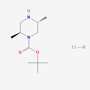Chemical structure of (2S,5R)-1-Boc-2,5-dimethylpiperazine hydrochloride