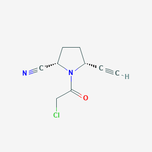 Chemical structure of (2S,5R)-1-(2-Chloroacetyl)-5-ethynylpyrrolidine-2-carbonitrile
