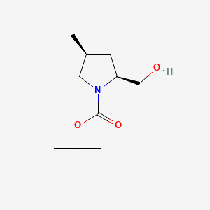 Chemical structure of (2S,4S)-tert-Butyl 2-(hydroxymethyl)-4-methylpyrrolidine-1-carboxylate