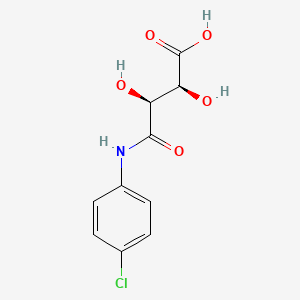 Chemical structure of (2S,3S)-4-((4-Chlorophenyl)amino)-2,3-dihydroxy-4-oxobutanoic acid