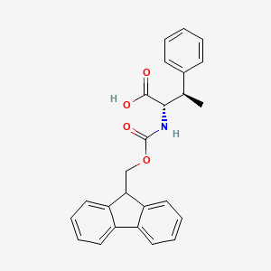 Chemical structure of (2S,3R)-2-((((9H-Fluoren-9-yl)methoxy)carbonyl)amino)-3-phenylbutanoic acid