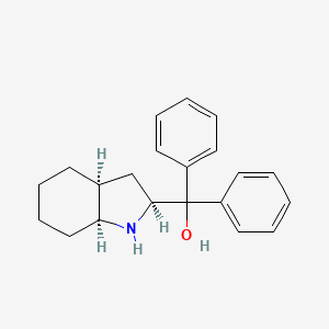 Chemical structure of (2S,3aS,7aS)-Octahydro-α,α-diphenyl-1H-indole-2-methanol