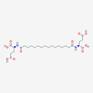 Chemical structure of (2S,2'S)-2,2'-(Hexadecanedioylbis(azanediyl))dipentanedioic acid