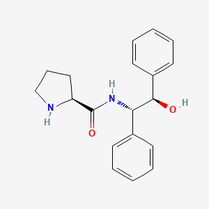 Chemical structure of (2S)-N-[(1S,2R)-2-Hydroxy-1,2-diphenylethyl]-2-pyrrolidinecarboxamide
