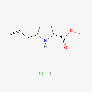 Chemical structure of (2S)-methyl 5-allylpyrrolidine-2-carboxylate hydrochloride