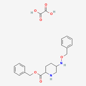 Chemical structure of (2S)-5-Benzyloxyaminopiperidin-2-carboxylic acid benzyl ester oxalic acid salt