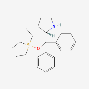 Chemical structure of (2S)-2-[Diphenyl[(triethylsilyl)oxy]methyl]pyrrolidine