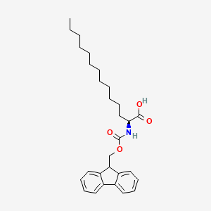Chemical structure of (2S)-2-(Fmoc-amino)tetradecanoic acid