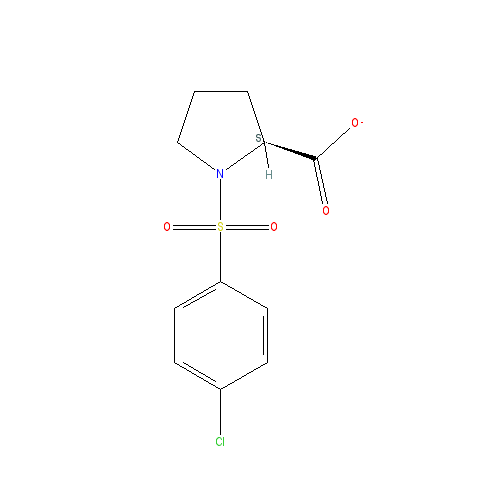 Chemical structure of 1-(4-Chlorobenzene-1-sulfonyl)proline