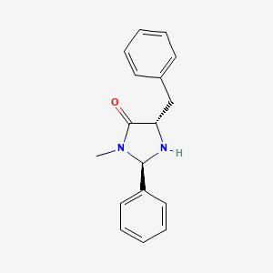 Chemical structure of (2R,5S)-5-benzyl-3-methyl-2-phenylimidazolidin-4-one