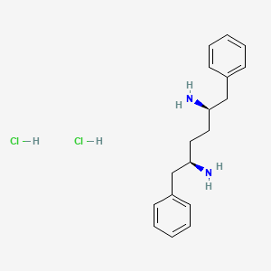 Chemical structure of (R,R)-1,6-diphenylhexane-2,5-diamine dihydrochloride