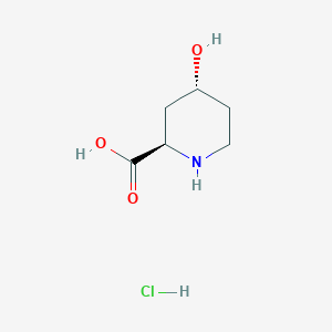 Chemical structure of (2R,4R)-4-Hydroxypiperidine-2-carboxylic acid hydrochloride