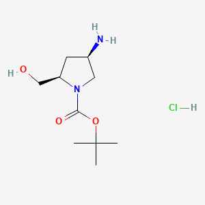 Chemical structure of (2R,4R)-1-Boc-2-Hydroxymethyl-4-aminopyrrolidine hydrochloride