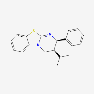 Chemical structure of (2R,3S)-3-Isopropyl-2-phenyl-3,4-dihydro-2H-pyrimido[2,1-b][1,3]benzothiazole