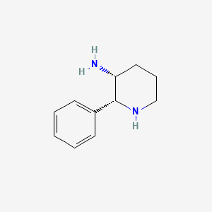 Chemical structure of (2R,3R)-2-phenylpiperidin-3-amine