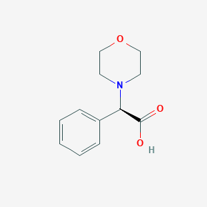 Chemical structure of (R)-2-morpholino-2-phenylacetic acid