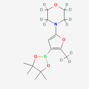 Chemical structure of (2-Methyl-5-morpholino-d11)-furan-3-boronic acid pinacol ester