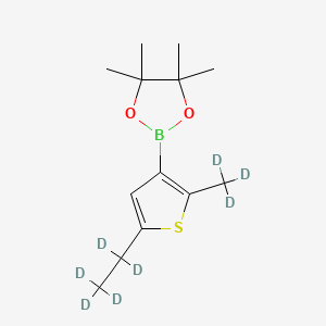 Chemical structure of (2-Methyl-5-ethyl-d8)-thiophene-3-boronic acid pinacol ester