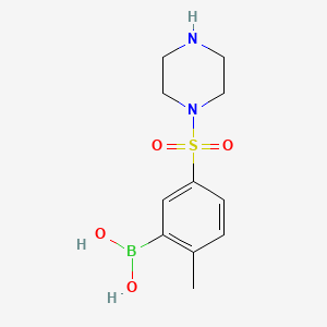 Chemical structure of (2-Methyl-5-(piperazin-1-ylsulfonyl)phenyl)boronic acid