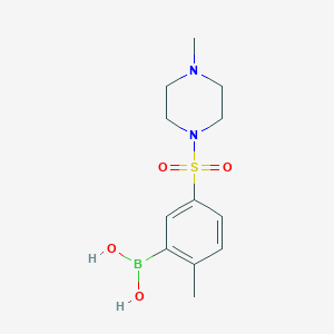 Chemical structure of (2-Methyl-5-((4-methylpiperazin-1 -yl)sulfonyl)phenyl)boronic acid