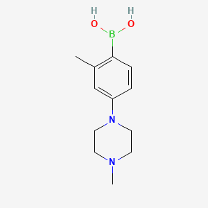 Chemical structure of (2-methyl-4-(4-methylpiperazin-1-yl)phenyl)boronic acid