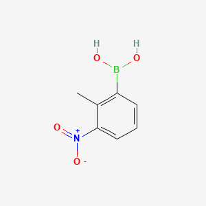 Chemical structure of 2-Methyl-3-nitrophenylboronic acid