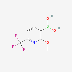 Chemical structure of (2-Methoxy-6-(trifluoromethyl)pyridin-3-yl)boronic acid