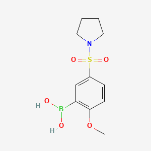 Chemical structure of (2-Methoxy-5-(pyrrolidin-1-ylsulfonyl)phenyl)boronic acid