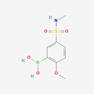 Chemical structure of (2-Methoxy-5-(N-methylsulfamoyl)phenyl)boronic acid