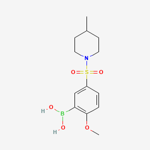 Chemical structure of (2-Methoxy-5-((4-methylpiperidin-1-yl)sulfonyl)phenyl)boronic acid