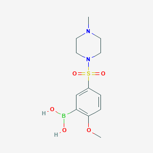 Chemical structure of (2-Methoxy-5-((4-methylpiperazin-1-yl)sulfonyl)phenyl)boronic acid