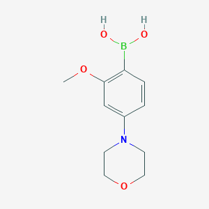 Chemical structure of (2-methoxy-4-morpholinophenyl)boronic acid