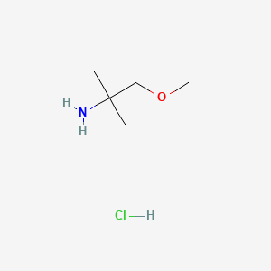 Chemical structure of 1-Methoxy-2-methylpropan-2-amine hydrochloride