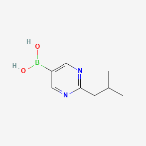 Chemical structure of (2-isobutylpyrimidin-5-yl)boronic acid