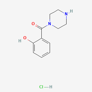 Chemical structure of 2-(Piperazine-1-carbonyl)phenol hydrochloride