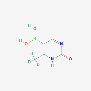 Chemical structure of 2-Hydroxy-4-(Methyl-d3)-pyrimidine-5-boronic acid