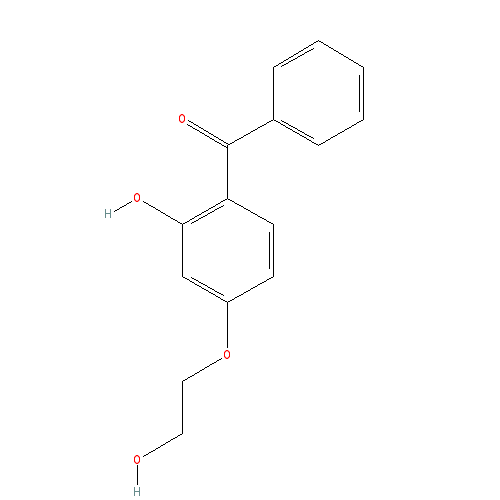 Chemical structure of 2-Hydroxy-4-(2-hydroxyethoxy)benzophenone