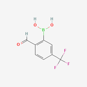 Chemical structure of 2-Formyl-5-(trifluoromethyl)phenyl boronic acid