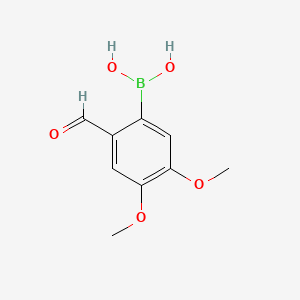 Chemical structure of (2-Formyl-4,5-dimethoxyphenyl)boronic acid
