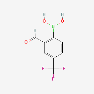 Chemical structure of (2-Formyl-4-(trifluoromethyl)phenyl)boronic acid