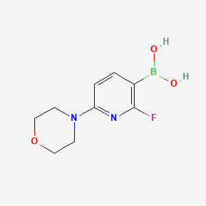 Chemical structure of (2-fluoro-6-morpholinopyridin-3-yl)boronic acid
